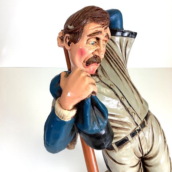 12.5” Peter Mook Signed Ceramic Baseball Player Swinging Bat Figure Statue *READ - Picture 6 of 16